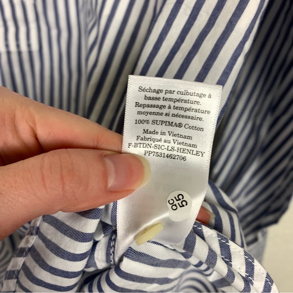 NEW Everlane striped cotton long sleeve top career - Picture 3 of 7